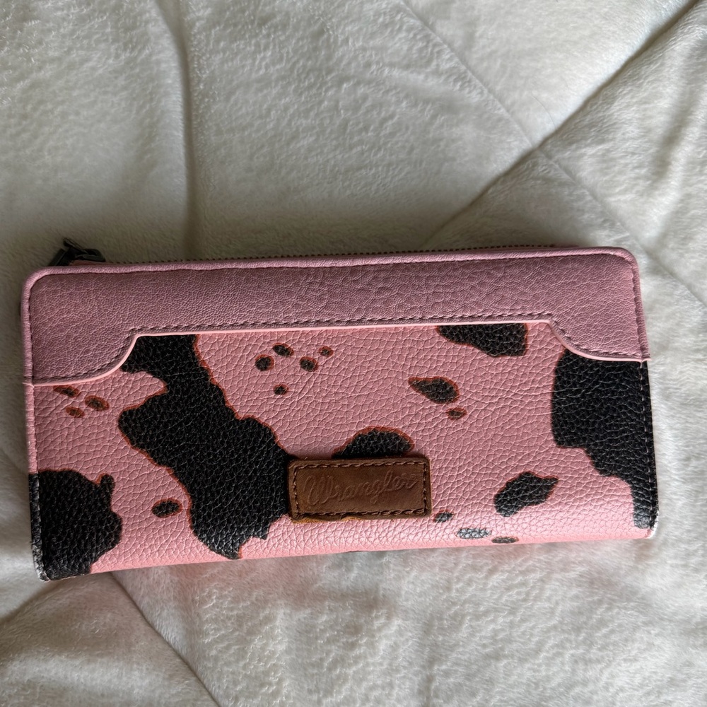 WRANGLER Cow Print Bi-Fold Wallet - Pink